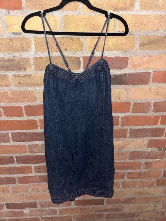 Old Navy Dresses & Skirts - Vintage Style Old Navy Denim Dress with Pink Topstitching 100% cotton